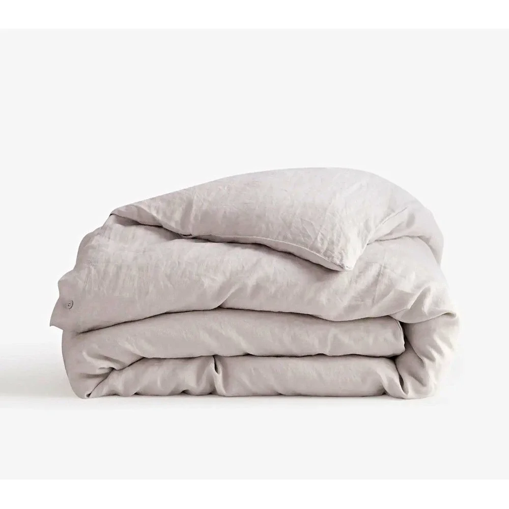 NWOT Quince European  Linen Duvet Cover King/Cal King Light Gray Pre-Washed